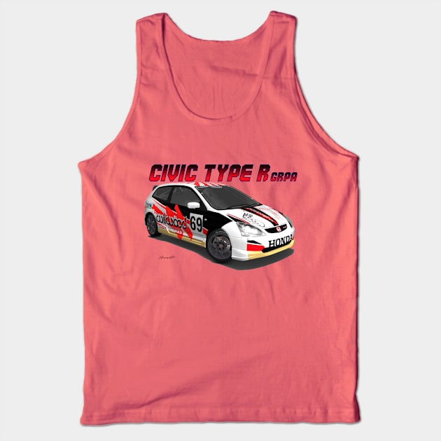 Honda Civic Type R Tank Top by PjesusArt